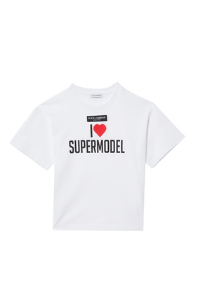 I Love Supermodel Print T-Shirt